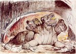 Cerber. Ilustracja Williama Blake'a do Boskiej Komedii Dantego